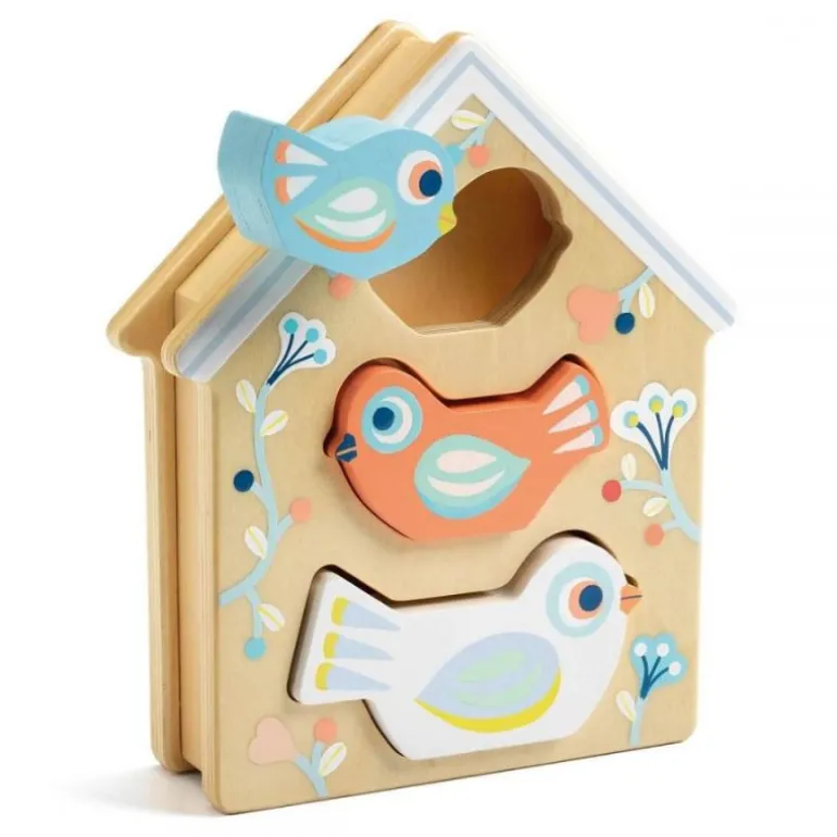 Baby Birdi Wooden Sorting Box and Stacking Birds