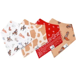 Bandana Drool Bibs - 4 Pack