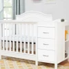 Charlie 4-in-1 Convertible Mini Crib and Changer - White
