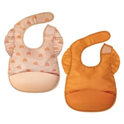 Mess-proof Silicone Pocket Bibs - 2 Pack
