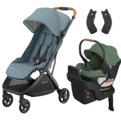 Minu V3 Stroller + Aria Infant Car Seat + Car Seat Adapters Travel System