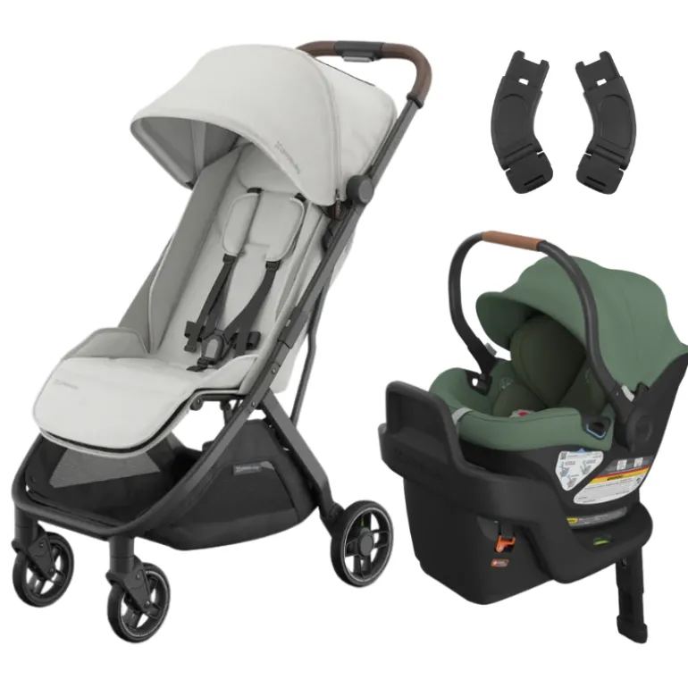 Minu V3 Stroller + Aria Infant Car Seat + Car Seat Adapters Travel System