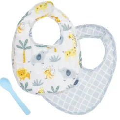 Muslin Bib Set With Matching Spoon