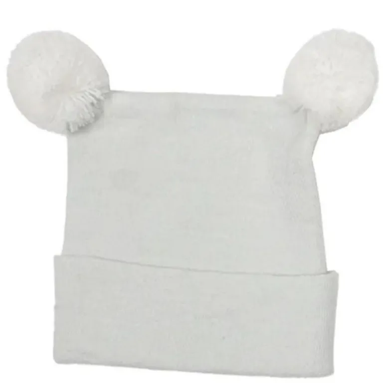 Newborn Knitted Double PomPom Hat