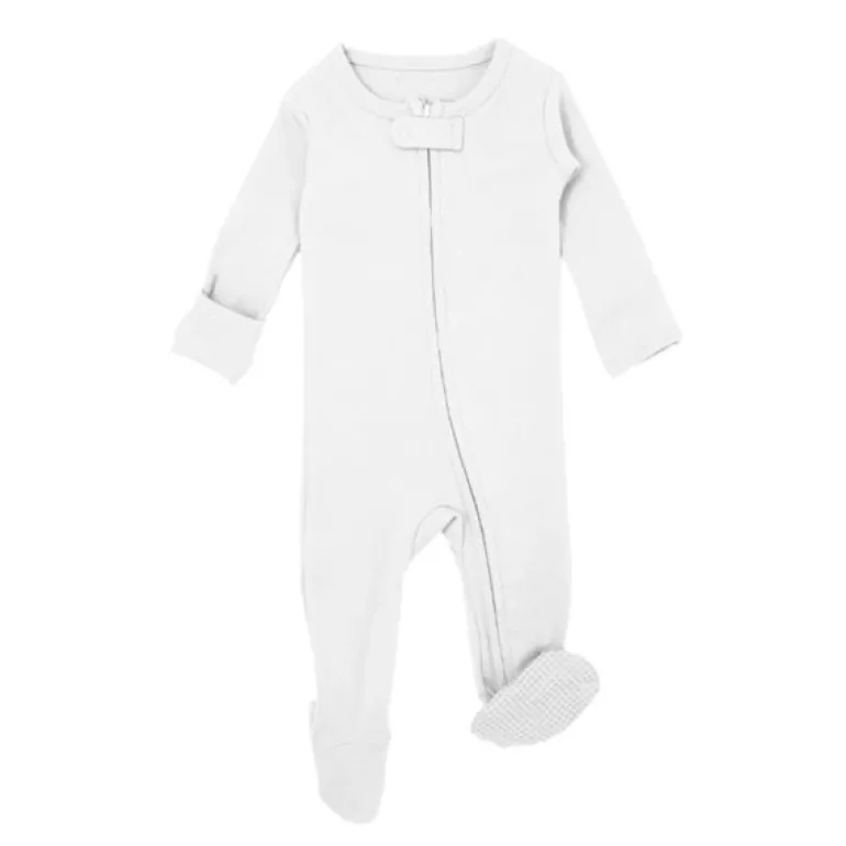 Organic Zipper Footed Sleeper - Solids