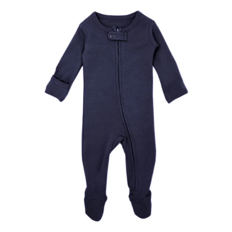 Organic Zipper Footed Sleeper - Solids