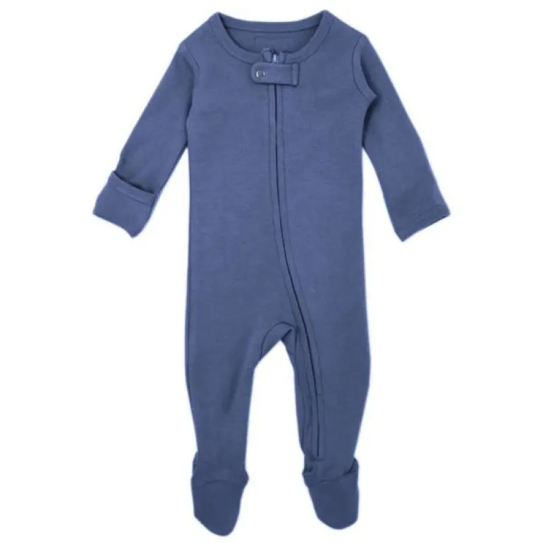 Organic Zipper Footed Sleeper - Solids