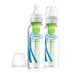 8oz Options+ Glass Narrow Bottles - 2 Pack