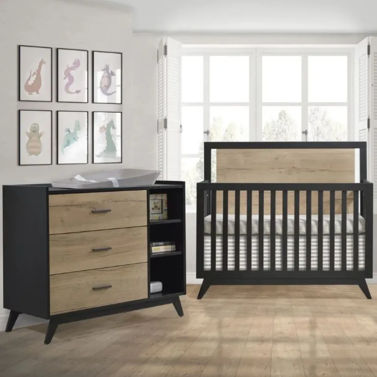 Sissi Convertible Crib + 3 Drawer Combo Dresser Set