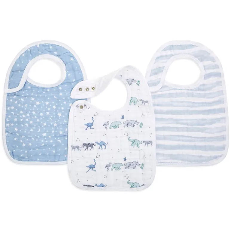 Snap Drool Bibs - 3 Pack