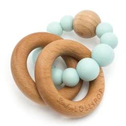 Wood and Silicone Rattle Teether